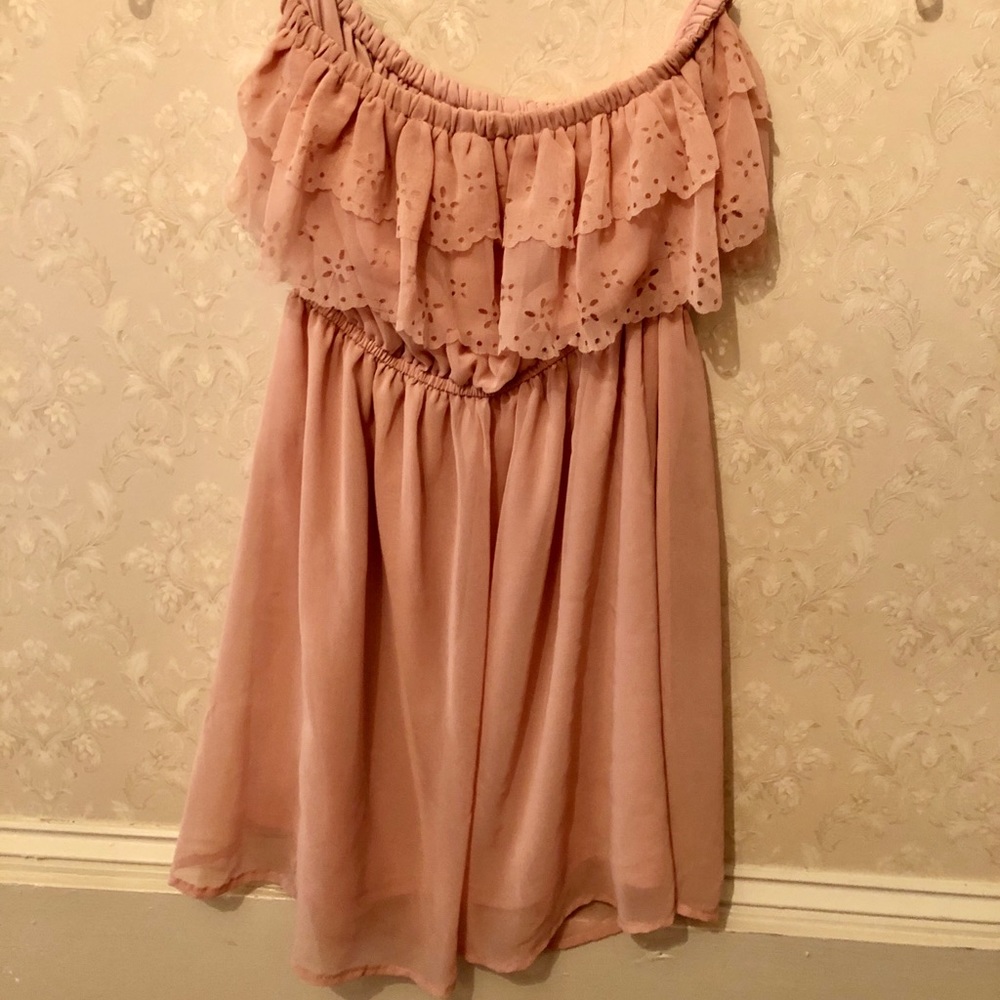 Strapless blush dress